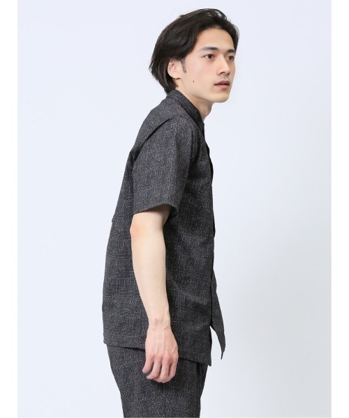 レノマ オム サッカープリント スタンドカラー半袖シャツ(セットアップ可能)（シャツ/ブラウス）｜renoma HOMME（レノマオム）