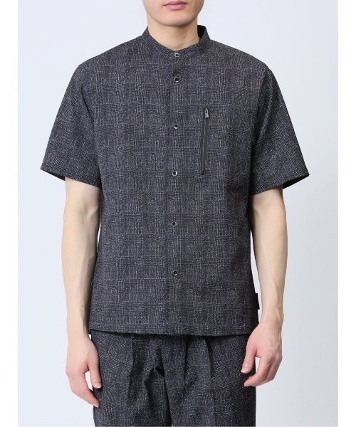 レノマ オム サッカープリント スタンドカラー半袖シャツ(セットアップ可能)（シャツ/ブラウス）｜renoma HOMME（レノマオム）