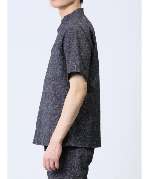 レノマ オム サッカープリント スタンドカラー半袖シャツ(セットアップ可能)（シャツ/ブラウス）｜renoma HOMME（レノマオム）