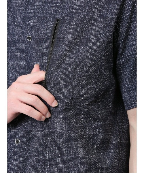 レノマ オム サッカープリント スタンドカラー半袖シャツ(セットアップ可能)（シャツ/ブラウス）｜renoma HOMME（レノマオム）