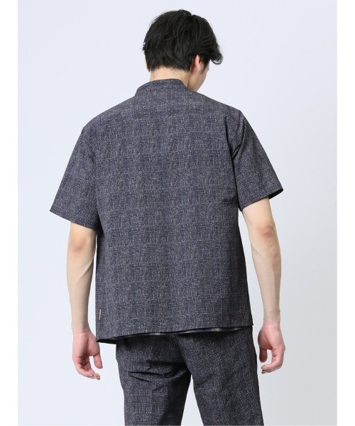 レノマ オム サッカープリント スタンドカラー半袖シャツ(セットアップ可能)（シャツ/ブラウス）｜renoma HOMME（レノマオム）