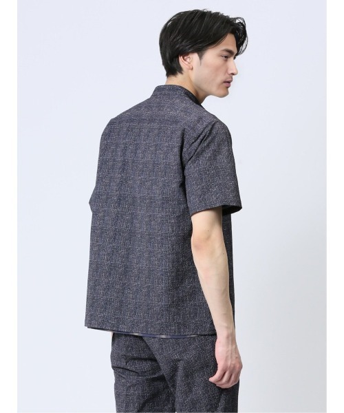 レノマ オム サッカープリント スタンドカラー半袖シャツ(セットアップ可能)（シャツ/ブラウス）｜renoma HOMME（レノマオム）