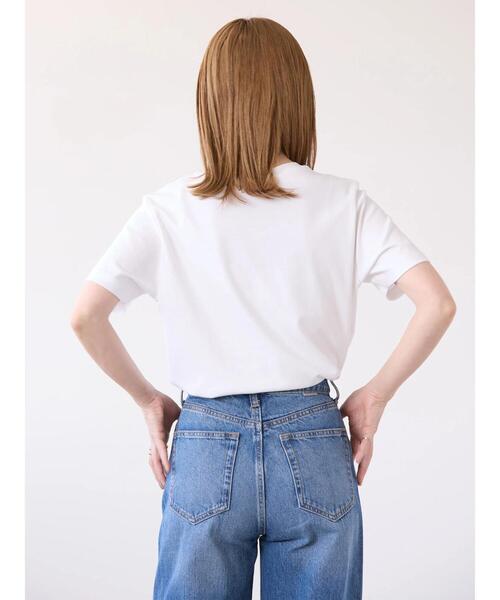 AMERICAN HOLIC(アメリカンホリック)の「キレイcottonクルーネックカットプルオーバー(Tシャツ/カットソー・レディース・ブラック/オフホワイト・S/M/L)」の16枚目の写真