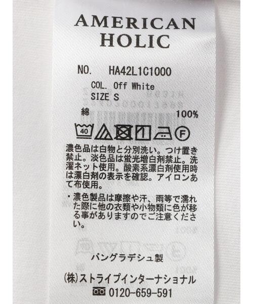 AMERICAN HOLIC(アメリカンホリック)の「キレイcottonクルーネックカットプルオーバー(Tシャツ/カットソー・レディース・ブラック/オフホワイト・S/M/L)」の4枚目の写真