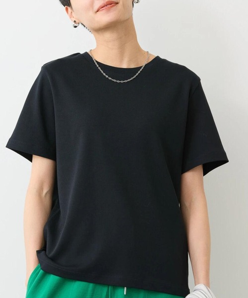 AMERICAN HOLIC(アメリカンホリック)の「キレイcottonクルーネックカットプルオーバー(Tシャツ/カットソー・レディース・ブラック/オフホワイト・S/M/L)」の22枚目の写真