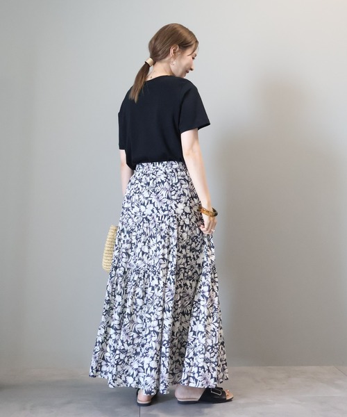 AMERICAN HOLIC(アメリカンホリック)の「キレイcottonクルーネックカットプルオーバー(Tシャツ/カットソー・レディース・ブラック/オフホワイト・S/M/L)」の10枚目の写真