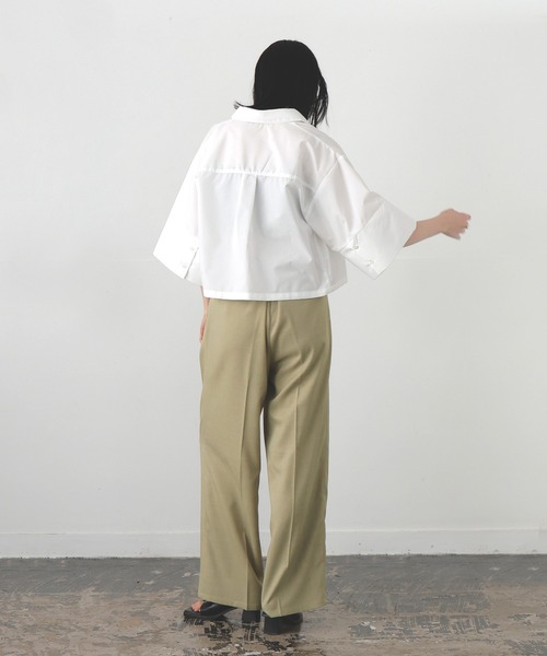 タックワイドストレート パンツ スラックス パンツ タックワイドストレートパンツ レディース