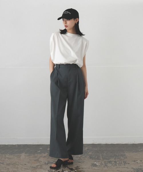 タックワイドストレート パンツ タックワイドストレート パンツ