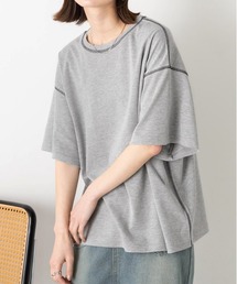 配色ステッチ スムースTシャツ