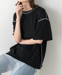 配色ステッチ スムースTシャツ