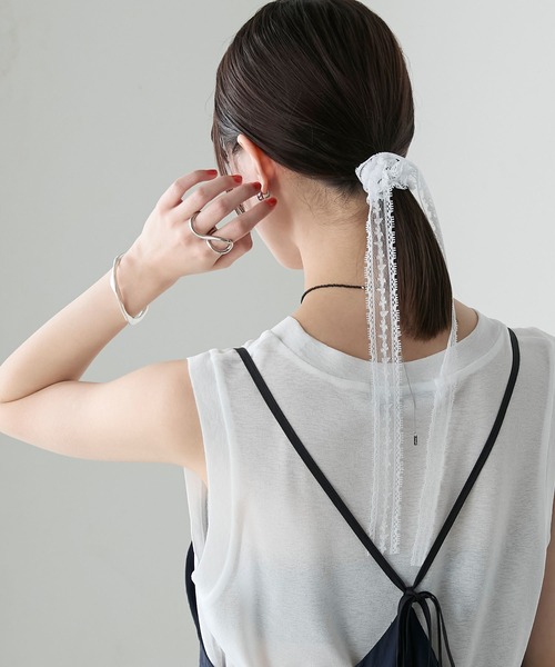 確認　ゆれるヘアリボン ヘアゴム ロングリボン　883　ゴールドムーン　水色 確認 ゆれるヘアリボン ヘアゴム ロングリボン 883 ゴールド