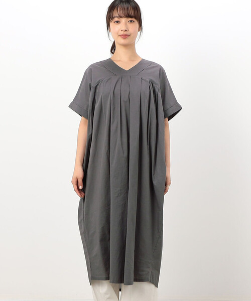 ONIGIRI(オニギリ)の「インドコットン タックワンピース(ワンピース・レディース・チャコール/ネイビー/ホワイト・FREE)」の14枚目の写真