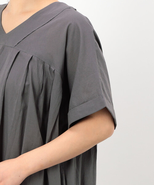 ONIGIRI(オニギリ)の「インドコットン タックワンピース(ワンピース・レディース・チャコール/ネイビー/ホワイト・FREE)」の18枚目の写真