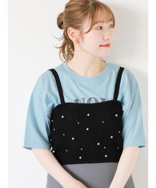 ehka sopo（エヘカソポ）の「◎パールビスチェ（ニット/セーター・レディース・ブラック/ベージュ・F）」の18枚目の写真