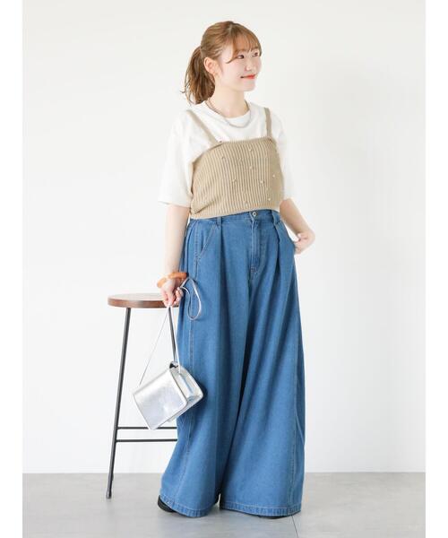 ehka sopo（エヘカソポ）の「◎パールビスチェ（ニット/セーター・レディース・ブラック/ベージュ・F）」の15枚目の写真