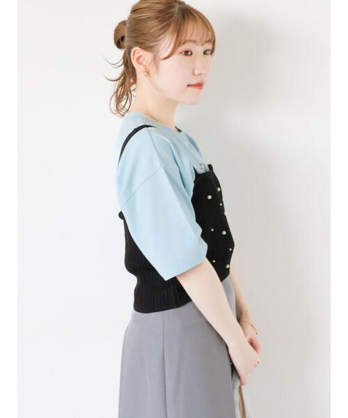 ehka sopo（エヘカソポ）の「◎パールビスチェ（ニット/セーター・レディース・ブラック/ベージュ・F）」の13枚目の写真