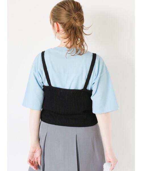 ehka sopo（エヘカソポ）の「◎パールビスチェ（ニット/セーター・レディース・ブラック/ベージュ・F）」の12枚目の写真