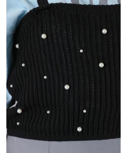 ehka sopo（エヘカソポ）の「◎パールビスチェ（ニット/セーター・レディース・ブラック/ベージュ・F）」の9枚目の写真