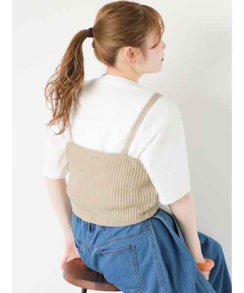 ehka sopo（エヘカソポ）の「◎パールビスチェ（ニット/セーター・レディース・ブラック/ベージュ・F）」の7枚目の写真