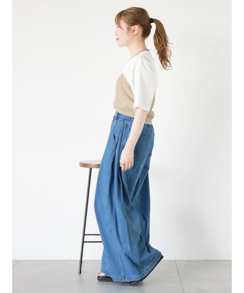 ehka sopo（エヘカソポ）の「◎パールビスチェ（ニット/セーター・レディース・ブラック/ベージュ・F）」の6枚目の写真