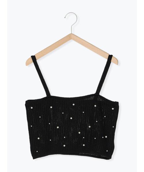 ehka sopo（エヘカソポ）の「◎パールビスチェ（ニット/セーター・レディース・ブラック/ベージュ・F）」の3枚目の写真