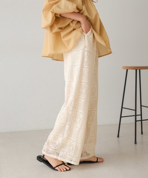 Bab（バブ）の「ブロックレースストレートパンツ（その他パンツ・レディース・オフホワイト/ホワイト系その他/ブラック・M）」の18枚目の写真