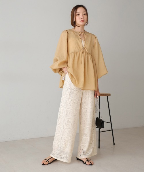 Bab（バブ）の「ブロックレースストレートパンツ（その他パンツ・レディース・オフホワイト/ホワイト系その他/ブラック・M）」の13枚目の写真