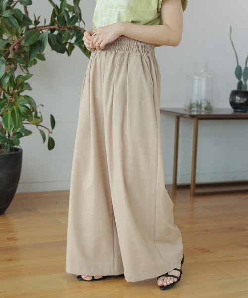 LEPSIM（レプシィム）の「スラックスギャザーワイドパンツ　122002（スラックス・レディース・ベージュ/ブラック/アイボリー/グレー/ライトブルー/ブラウン・FREE）」の5枚目の写真