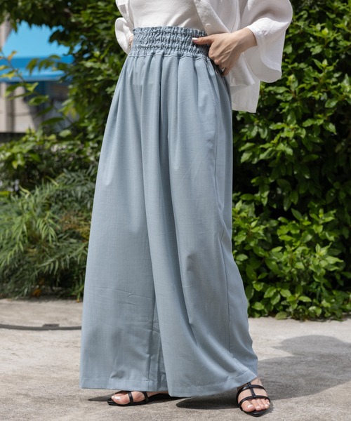 LEPSIM（レプシィム）の「スラックスギャザーワイドパンツ　122002（スラックス・レディース・ベージュ/ブラック/アイボリー/グレー/ライトブルー/ブラウン・FREE）」の6枚目の写真