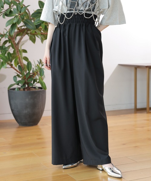 LEPSIM（レプシィム）の「スラックスギャザーワイドパンツ　122002（スラックス・レディース・ベージュ/ブラック/アイボリー/グレー/ライトブルー/ブラウン・FREE）」の3枚目の写真