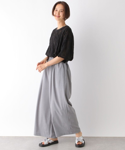 LEPSIM（レプシィム）の「スラックスギャザーワイドパンツ　122002（スラックス・レディース・ベージュ/ブラック/アイボリー/グレー/ライトブルー/ブラウン・FREE）」の7枚目の写真