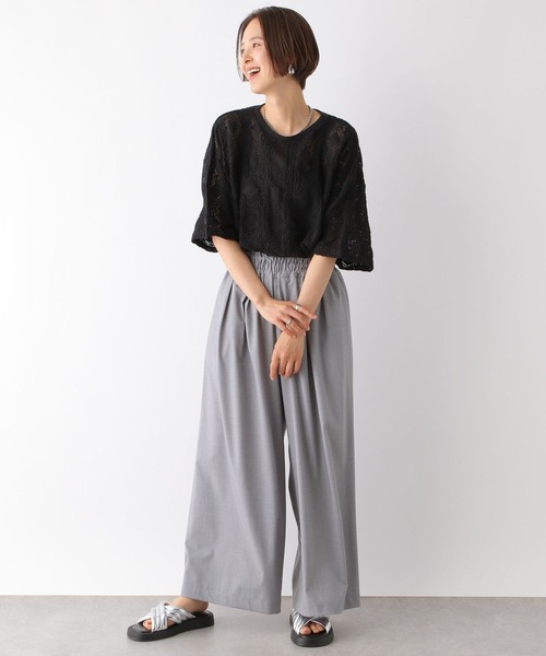 LEPSIM（レプシィム）の「スラックスギャザーワイドパンツ　122002（スラックス・レディース・ベージュ/ブラック/アイボリー/グレー/ライトブルー/ブラウン・FREE）」の8枚目の写真