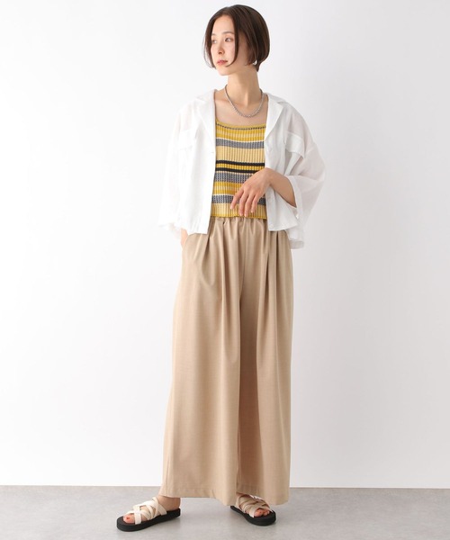 LEPSIM（レプシィム）の「スラックスギャザーワイドパンツ　122002（スラックス・レディース・ベージュ/ブラック/アイボリー/グレー/ライトブルー/ブラウン・FREE）」の13枚目の写真