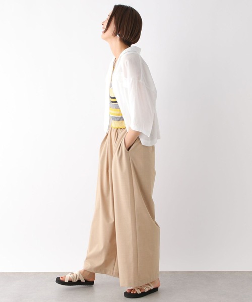 amomento ワイドパンツ　ベージュ yohji yamamoto - Y's for men | COTTON LINEN VIYELLA WIDE