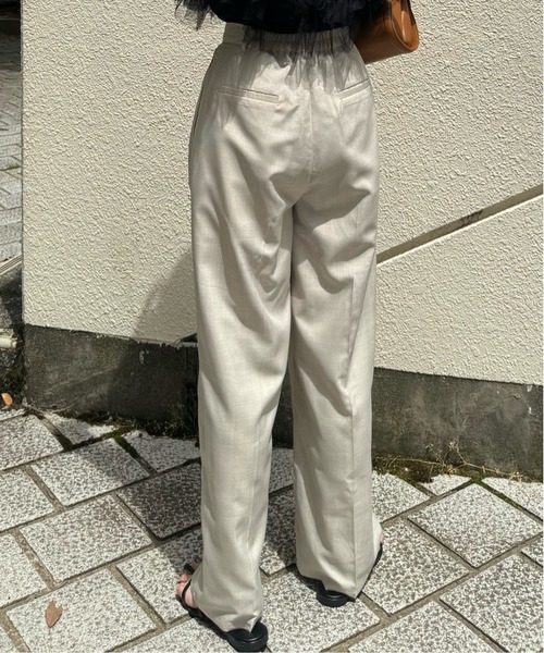 y/m by misato（イムバイミサト）の「リネンライクタックパンツ（その他パンツ・レディース・アイボリー/ブラック・FREE）」の9枚目の写真