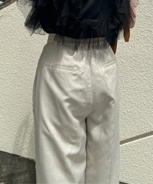 y/m by misato（イムバイミサト）の「リネンライクタックパンツ（その他パンツ・レディース・アイボリー/ブラック・FREE）」の20枚目の写真