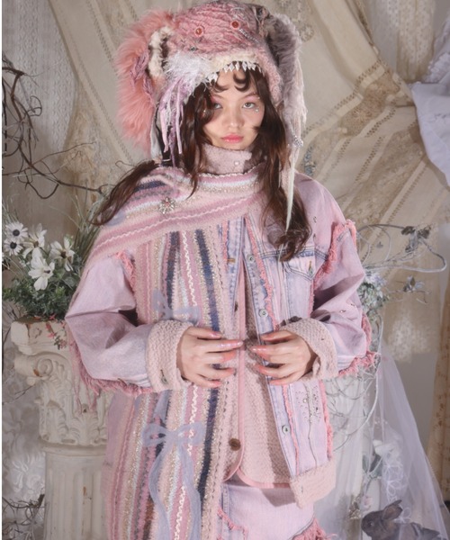 ୨*୧様 ルルムウ マフラー rurumu:（ルルムウ）の「rurumu:/ルルムウ/ribbon knitted punch