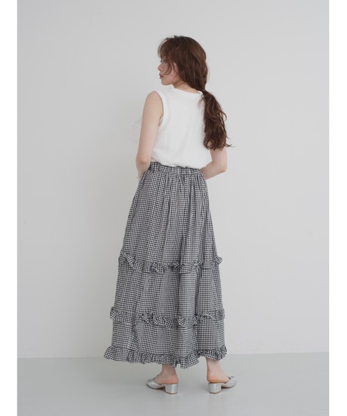 JUMELLE（ジュメロ）の「gingham check skirt【低身長~高身長】（スカート・レディース・ブラック・FREE）」の14枚目の写真