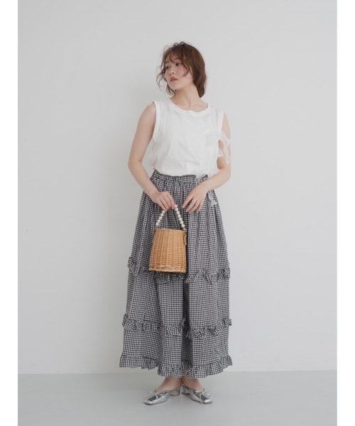 JUMELLE（ジュメロ）の「gingham check skirt【低身長~高身長】（スカート・レディース・ブラック・FREE）」の9枚目の写真