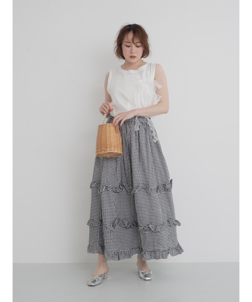 JUMELLE（ジュメロ）の「gingham check skirt【低身長~高身長】（スカート・レディース・ブラック・FREE）」の13枚目の写真