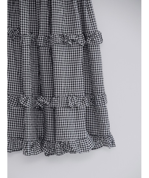JUMELLE（ジュメロ）の「gingham check skirt【低身長~高身長】（スカート・レディース・ブラック・FREE）」の21枚目の写真