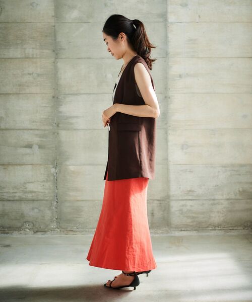 le.coeur blanc(ルクールブラン)の「麻コットンマーメイドスカート(スカート・レディース・レッド/ブラック・38)」の18枚目の写真