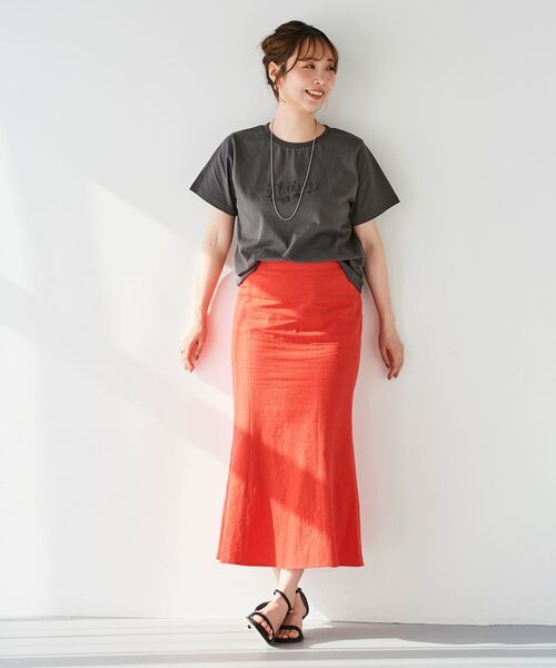 le.coeur blanc(ルクールブラン)の「麻コットンマーメイドスカート(スカート・レディース・レッド/ブラック・38)」の21枚目の写真