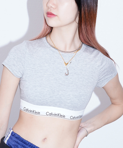 Calvin Klein（カルバン・クライン）の「Calvin Klein T-SHIRT BRALETTE　QF7213AD（その他アンダーウェア/インナー・レディース・ブラック/ホワイト/チャコールグレー・MEDIUM/SMALL）」の10枚目の写真