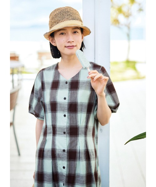 サニークラウズ チョコミントなチェックワンピース〈レディース