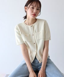 BLUEEAST | ぷっくりハートボタンポリニットカーディガン(カーディガン/ボレロ)