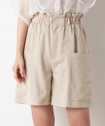 MILLION CARATS | スラブ生地を使用したカジュアルな仕上がりで、大きなアウトポケットが遊び心をプラスする大人シャーリングハーフパンツ(その他パンツ)