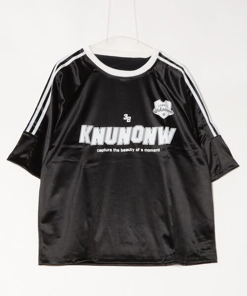 MGV(エムジーヴィー)の「Football Uniform-Like(Tシャツ/カットソー・レディース・シルバー/ブラック・MEDIUM/X-LARGE/LARGE)」の4枚目の写真