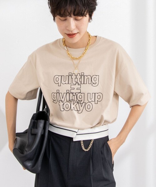 Rie Miller（リエミラー）の「ビッグシルエットTシャツ（Tシャツ/カットソー・レディース・ベージュ/ホワイト/ベージュ系その他・FREE）」の3枚目の写真