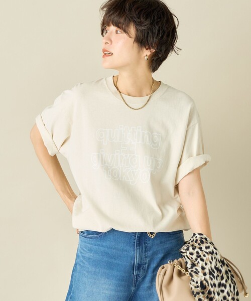 Rie Miller（リエミラー）の「ビッグシルエットTシャツ（Tシャツ/カットソー・レディース・ベージュ/ホワイト/ベージュ系その他・FREE）」の8枚目の写真